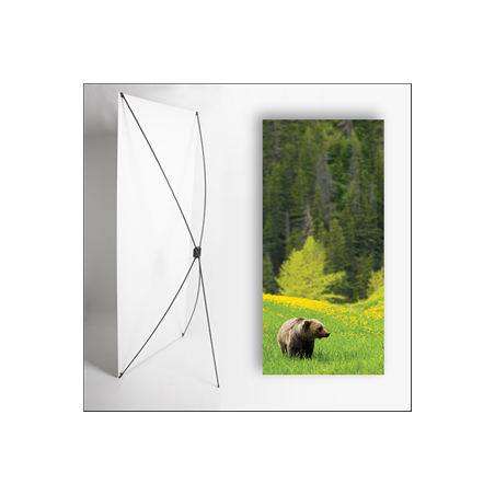 Kakemono Canada Ourson - 180 x 80 cm sur Toile M1 avec structure X- Banner