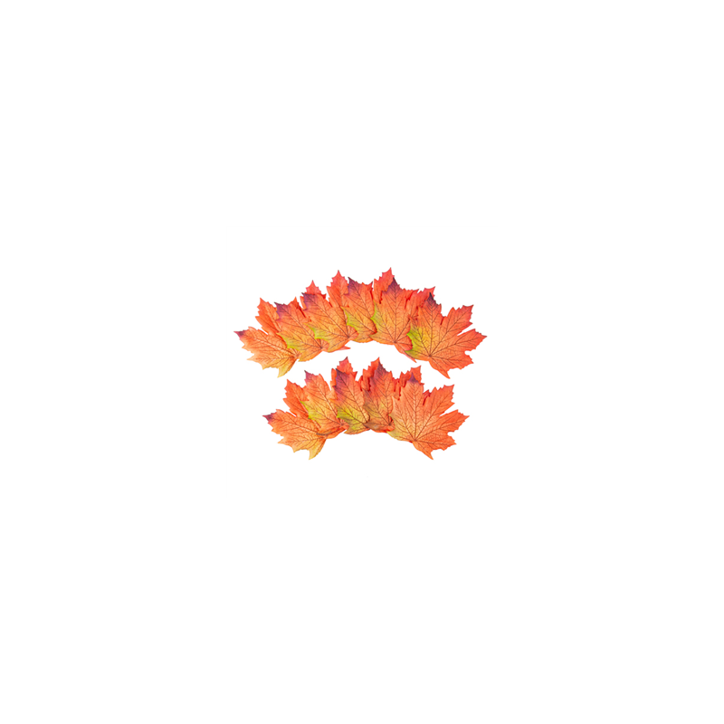 12 Feuilles d'Érables Dégradé de Couleurs Automnales (tissu) 9,5 x 10,5 cm