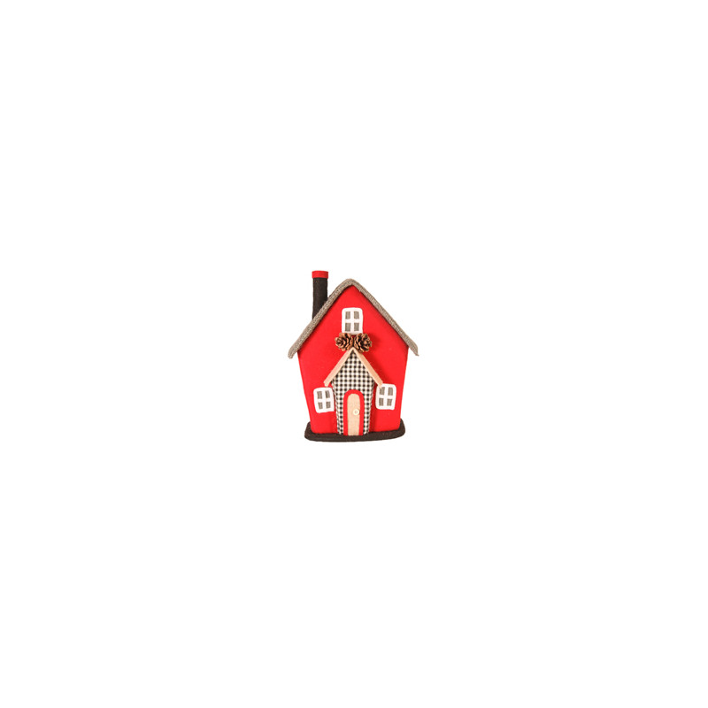 Maison de poupées rouge et gris 23x17xh29 cm
