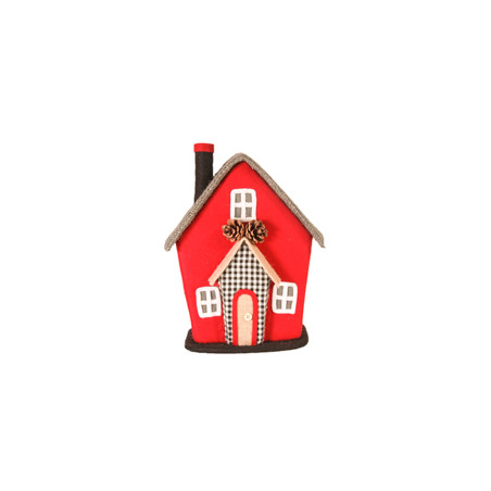 Maison de poupées rouge et gris 23x17xh29 cm