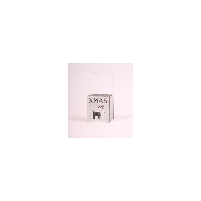 Porte bougie avec motif XMAS ajouré - Bois - Haut : 8cm