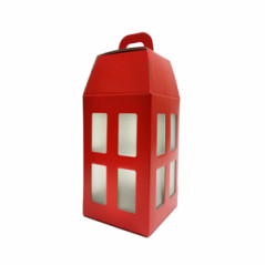 Lanterne rouge 18 x 18 x 39,5 cm - Carton