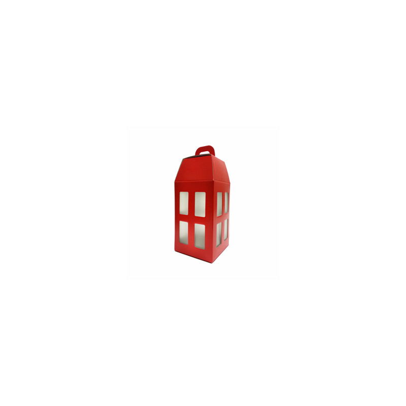 Lanterne rouge 18 x 18 x 39,5 cm - Carton