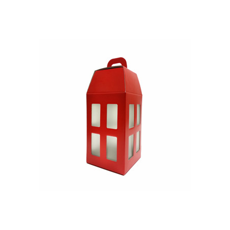 Lanterne rouge 18 x 18 x 39,5 cm - Carton