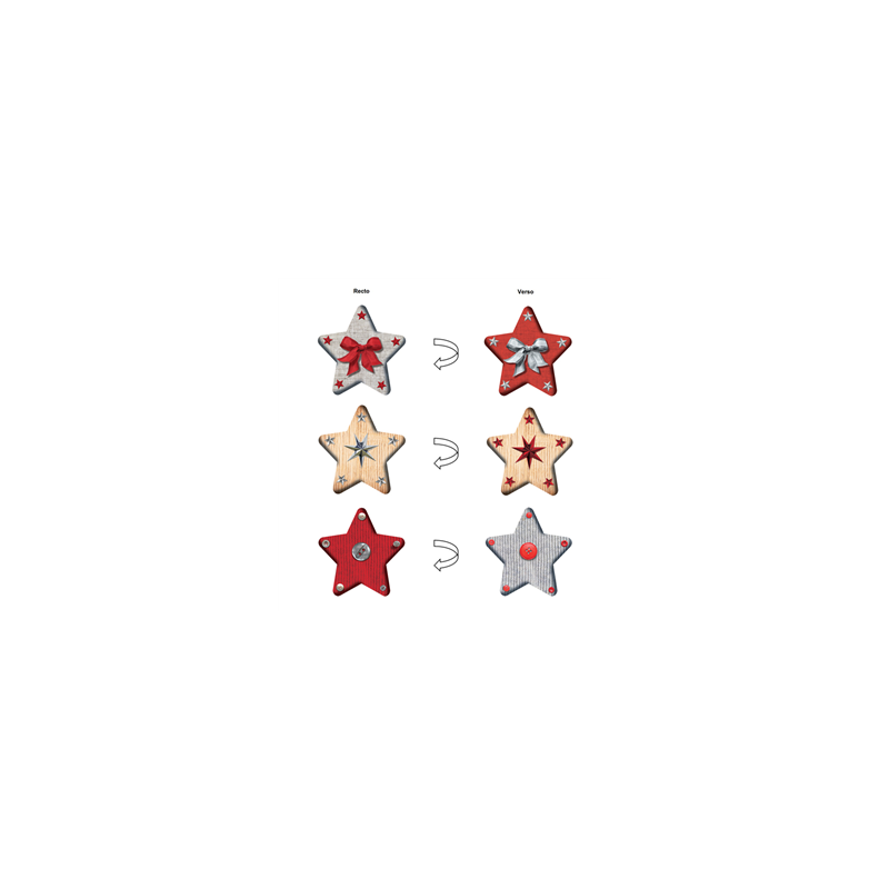 Etoiles de NOEL x 2 à suspendre ou à coller - 30 x 30 - Carton RV