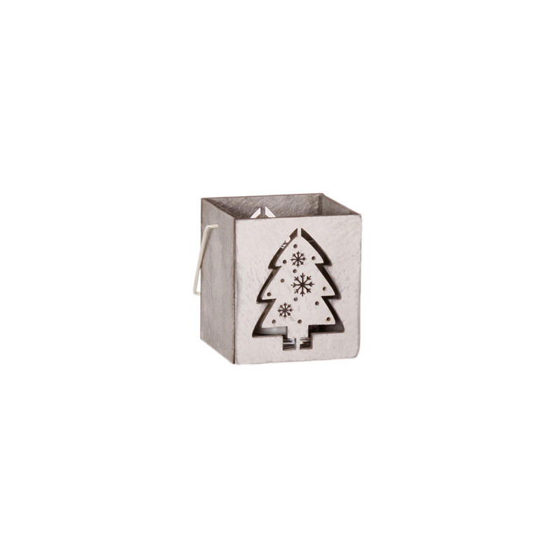 Porte bougie avec motif SAPIN ajouré - Bois - Haut : 8cm