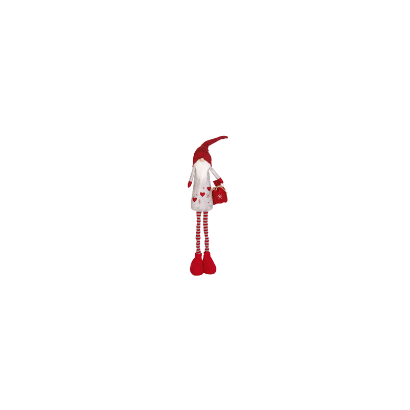 Père Noël Bonnet  et  Longue Barbe (Sac Rouge - debout téléscopique)  25 x 12 x 106