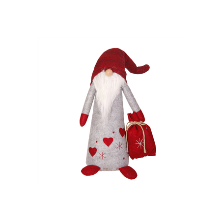 Père Noël Bonnet  et  Longue Barbe (Sac Rouge - assis) 26 x 16 x 67
