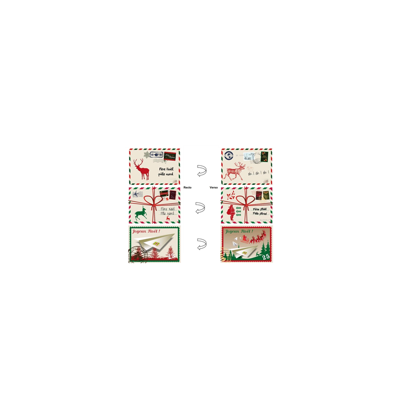 Cartes postales de NOEL x 3 à suspendre ou à coller - Carton RV 35x25 cm