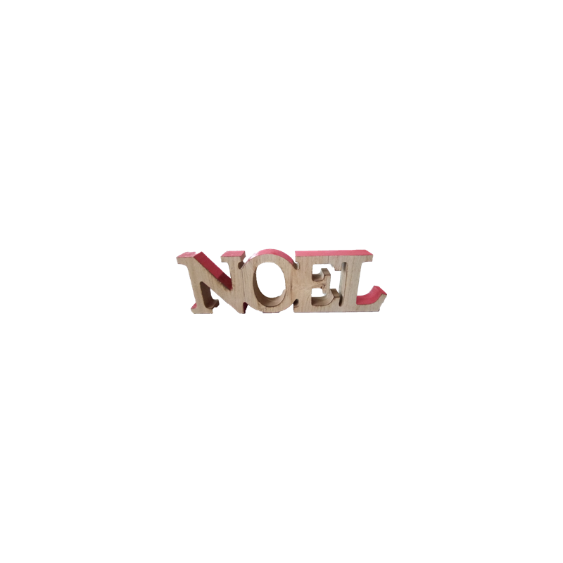 NOEL en bois sur socle - 23 x 15cm