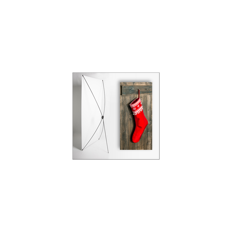 Kakemono Noel chausette rouge - 180 x 80 cm  Toile M1 avec structure  X- Banner