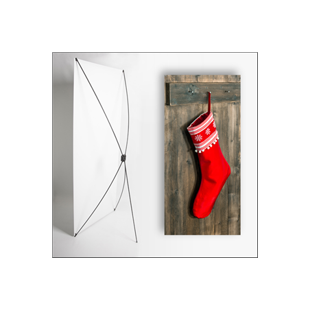 Kakemono Noel chausette rouge - 180 x 80 cm  Toile M1 avec structure  X- Banner