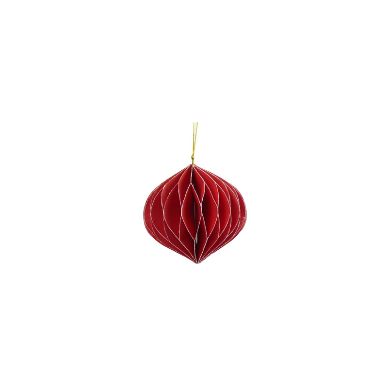 Boule alvéolée rouge goutte d'eau - Diam. 12cm