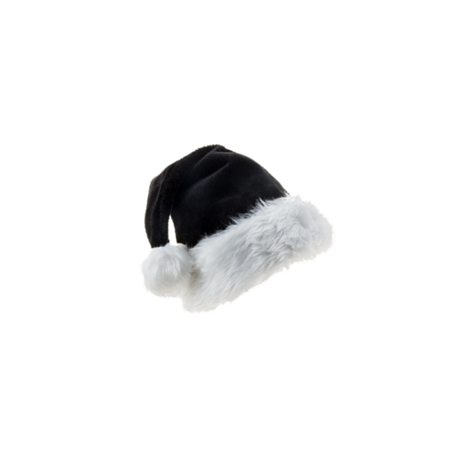 Bonnet de Noël en feutrine noire et fourrure