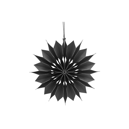 Flocon noir avec bordures dorées papier - Diam. 25cm