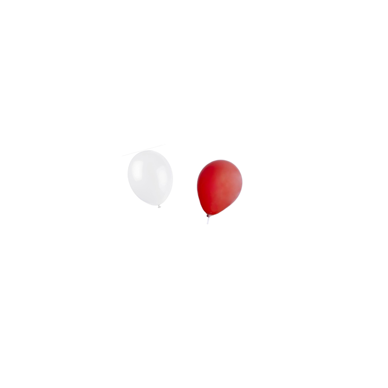 Ballon blanc et rouge x8 - Diam. 29cm