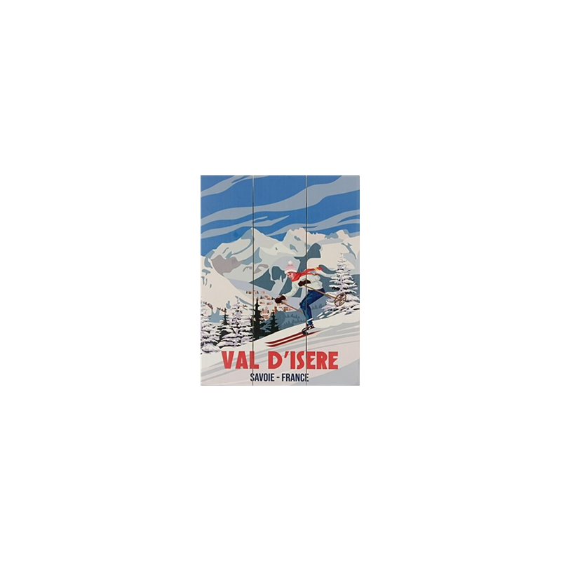Plaque en bois Val d'Isère - 20 x 30cm