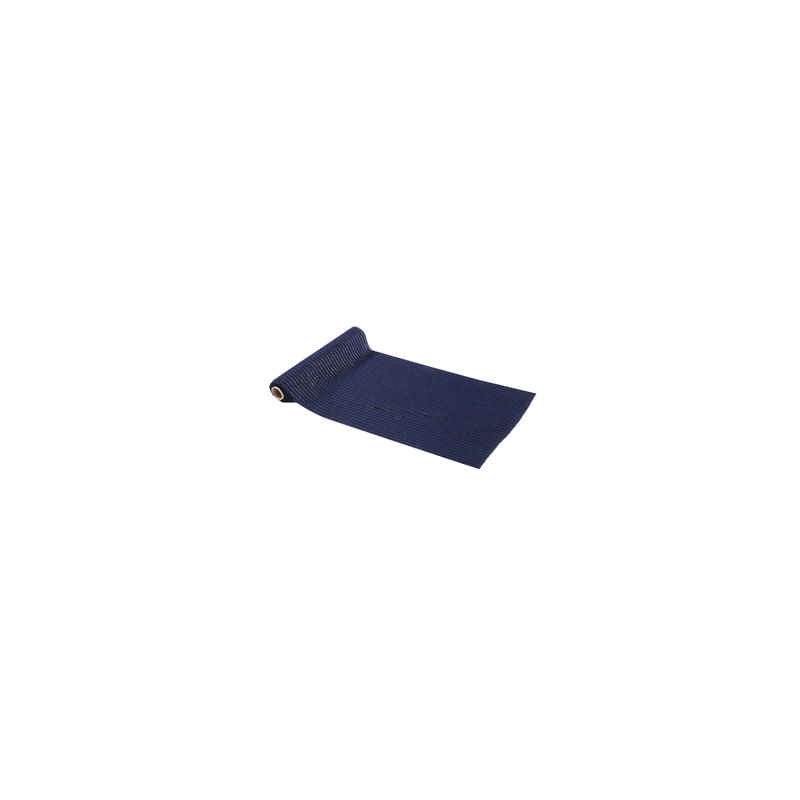 Chemin de table en velours côtelé bleu et or 28cm x 3m