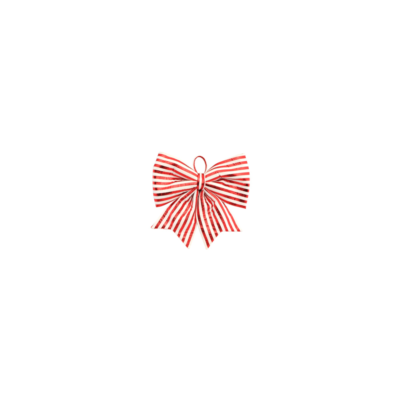 Nœud candy rayé rouge et blanc en tissu 35 x 35cm