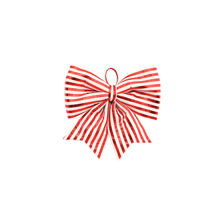 Nœud candy rayé rouge et blanc en tissu 35 x 35cm