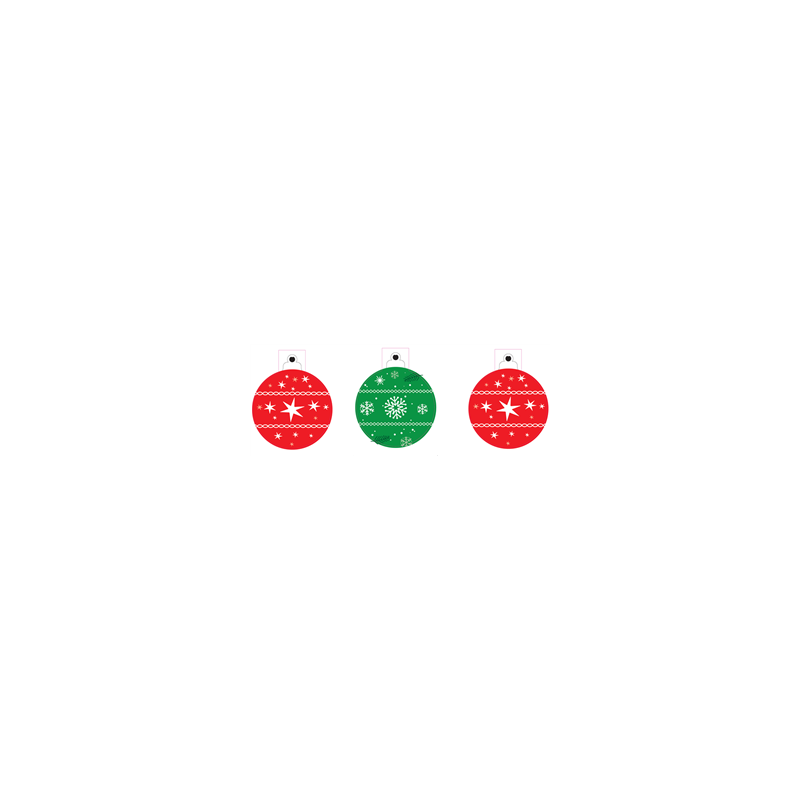 Lot de 2 guirlandes de 10 Boules de Noel - fanions ronds 21 x 30