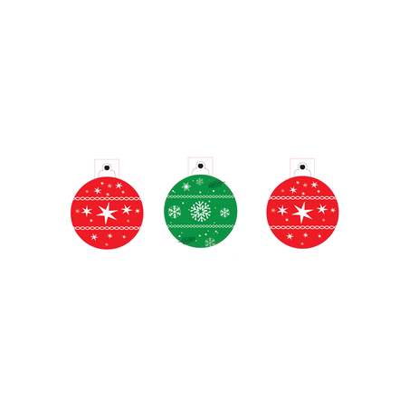 Lot de 2 guirlandes de 10 Boules de Noel - fanions ronds 21 x 30