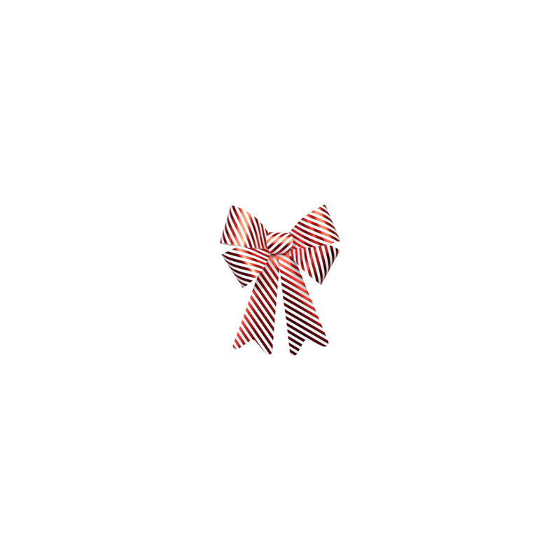 Nœud candy rayé rouge et blanc en plastique 36,5 x 50,8 cm