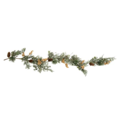 Guirlande de feuillage pomme de pin et paillettes Or - Long. 150cm