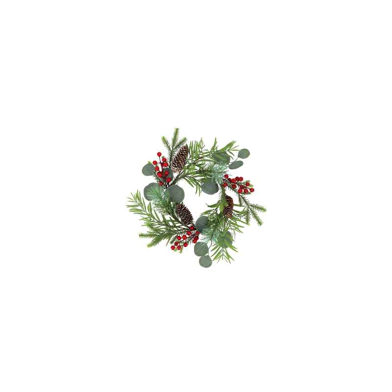 Couronne Noël Sucré - Vert et Rouge Ø40cm