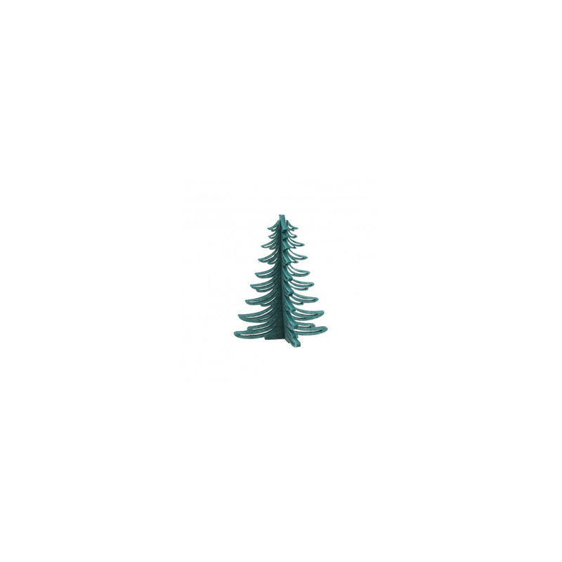 Sapin 3D en feutrine verte ajourée 18 x 18 x 23 cm