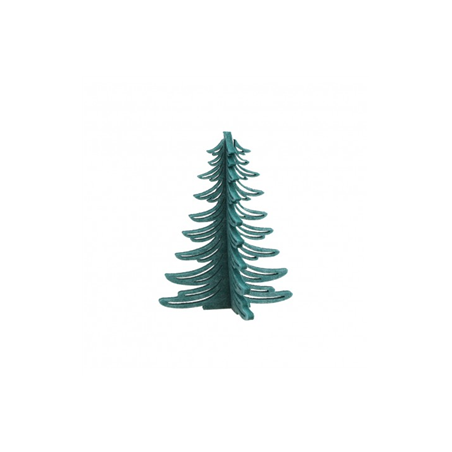 Sapin 3D en feutrine verte ajourée 18 x 18 x 23 cm
