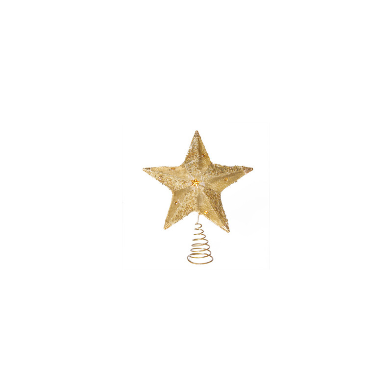 Etoile OR pour tête de sapin - Haut. 24 cm -