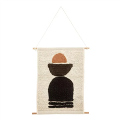 Tenture murale ethnique en bois et coton 50 x 2 x 60cm