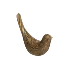 Statuette d'oiseau mandala en résine dorée 17 x 7 x 17cm