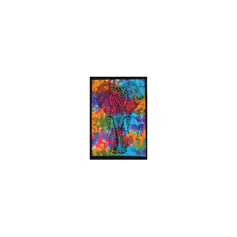 Tenture multicolore éléphant tissu - 110 x 70cm (modèles aléatoire)