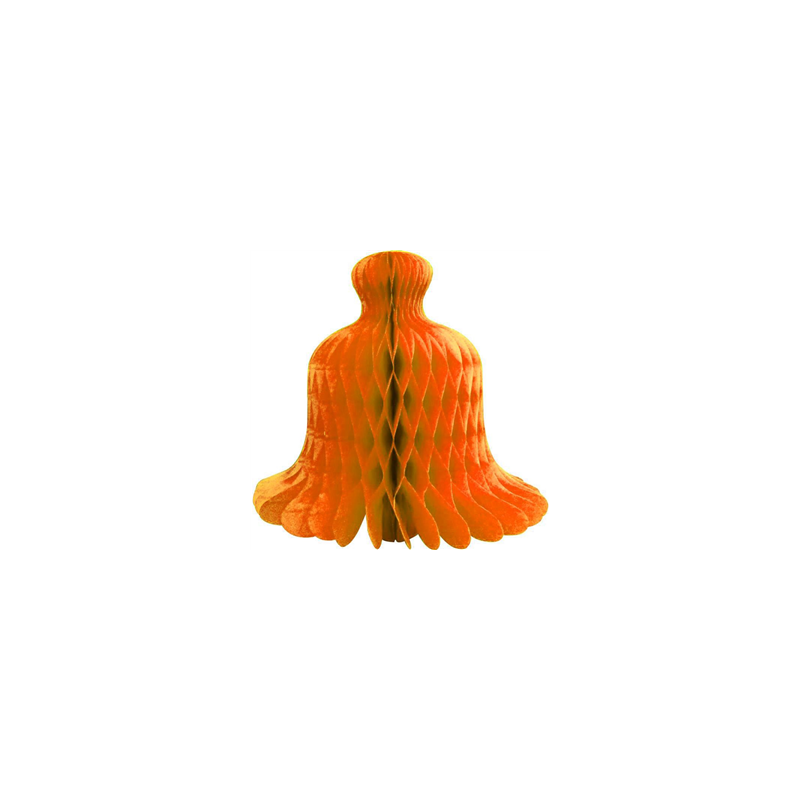 Cloche de Pâques orange en papier hauteur 17 cm