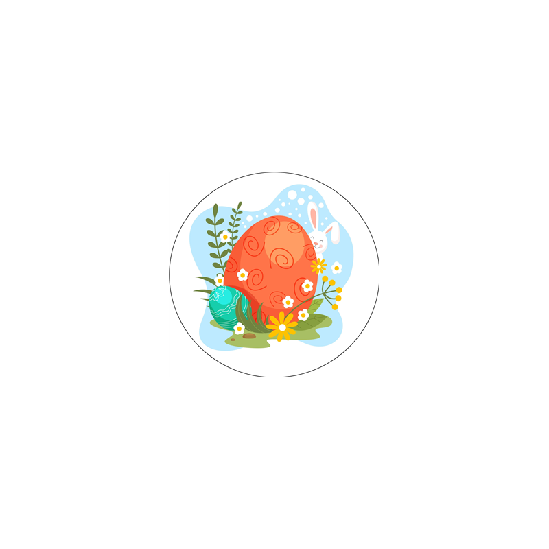 Badge métallique PAQUES - Diam 65mm