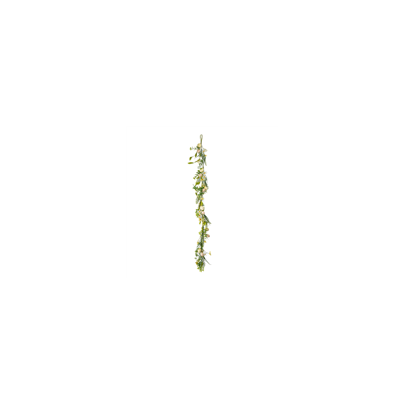 Guirlande Marguerites, Œufs et Feuillage Jaune, Rose et Blanc 130cm