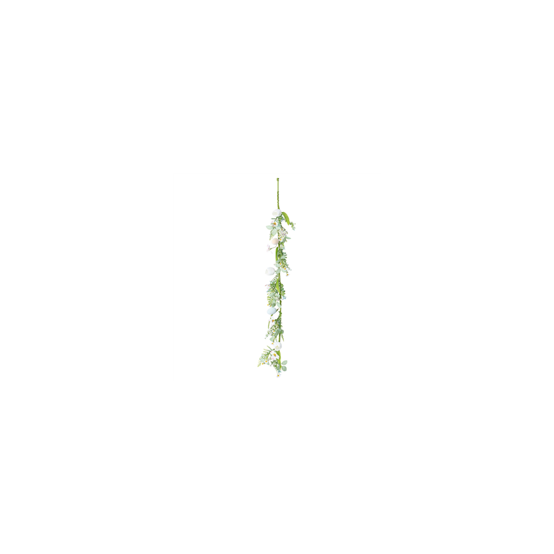 Guirlande œuf de Pâques avec fleurs et feuillage Long. 120cm