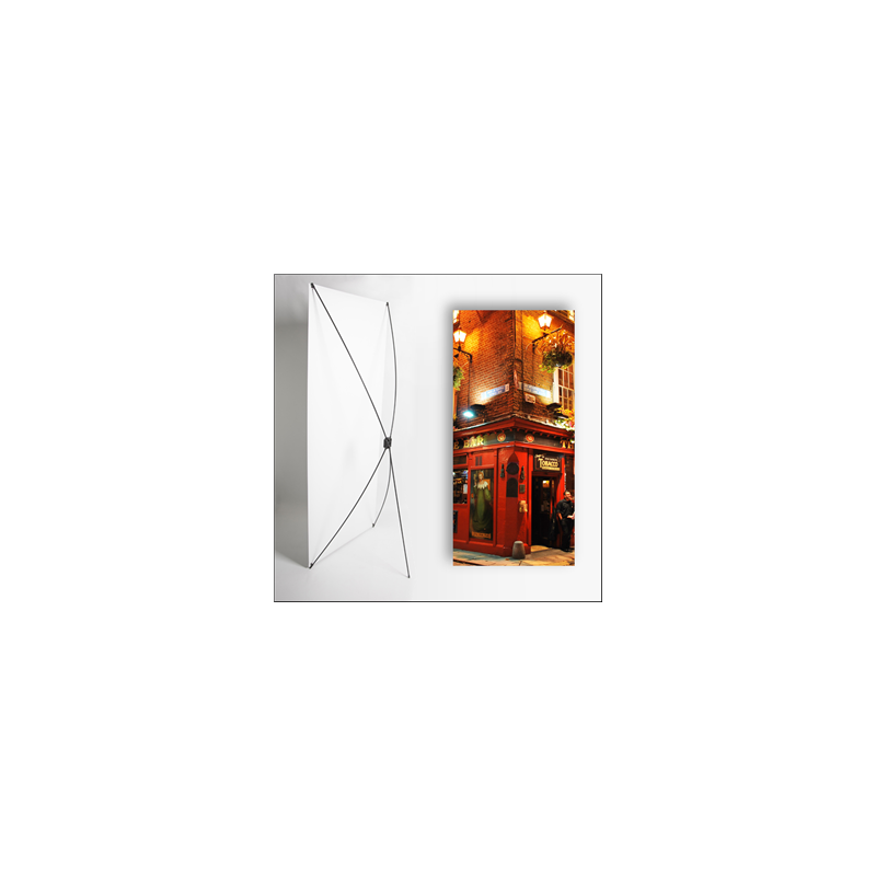 Kakemono Irlande Pub de nuit  - 180 x 80 cm - Toile M1 avec structure  X- Banner