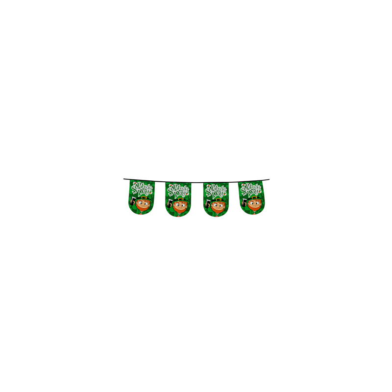 Guirlande St Patrick fanions arrondis 25 x 38 cm - PVC Long. 6m