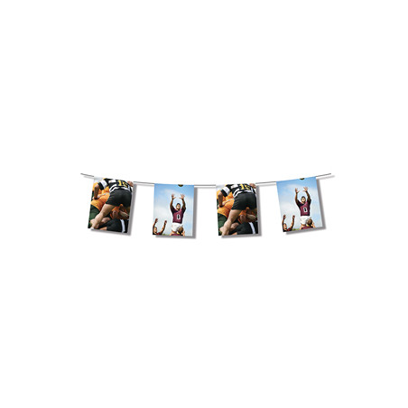 Guirlande Rugby 10 fanions 21 x 30cm - papier Long. 420cm