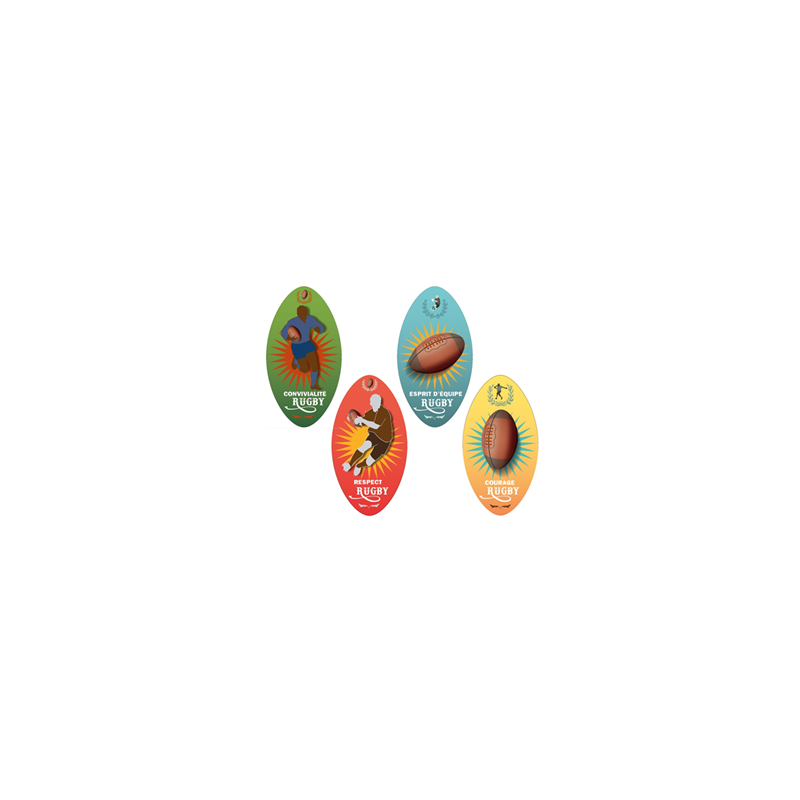 Mobiles Rugby Vintage x4 - carton - Haut. 38cm