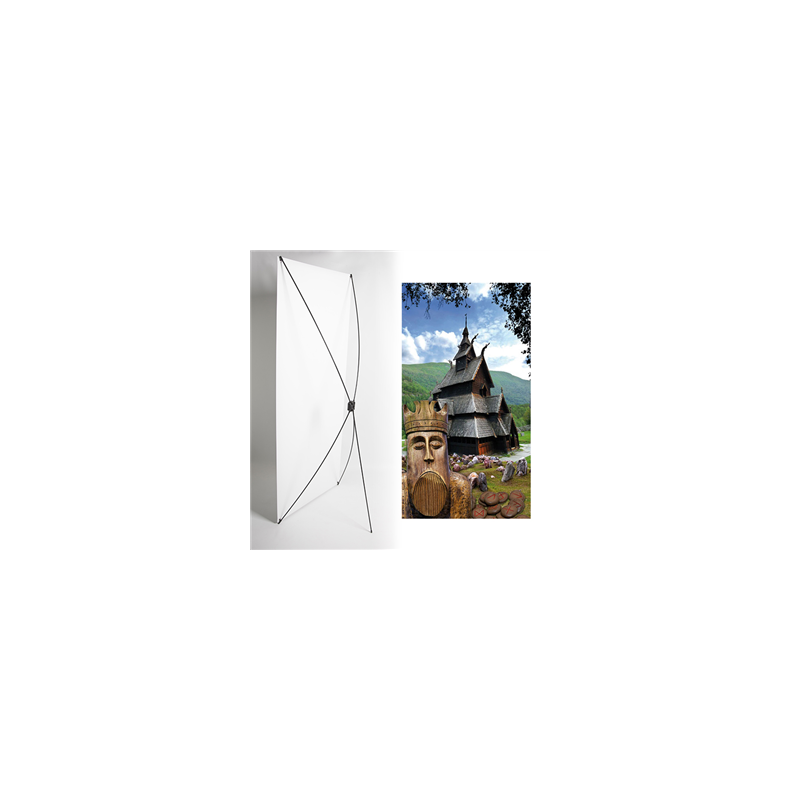 Kakemono Eglise vikings - 180 x 80 cm - Toile M1 avec structure  X- Banner