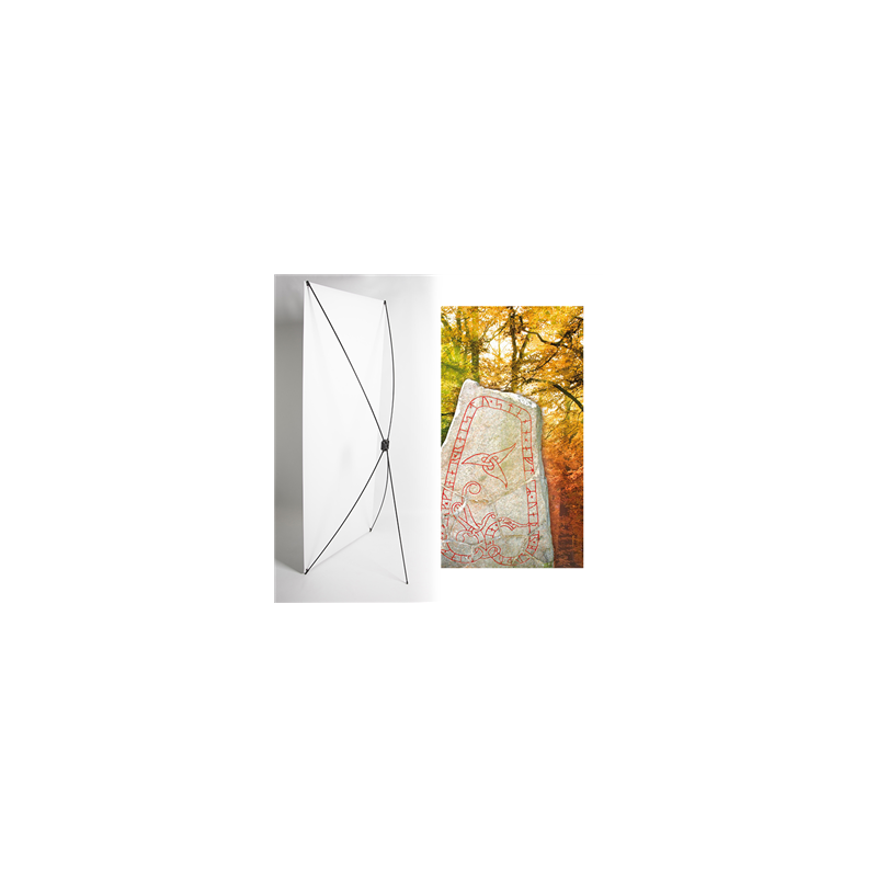 Kakemono stele vikings - 180 x 80 cm - Toile M1 avec structure X- Banner