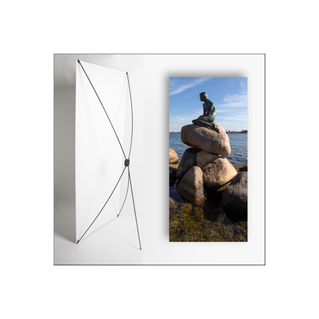 Kakemono Scandinavie Sirène - 180 x 80 cm - Toile M1 avec structure X- Banner
