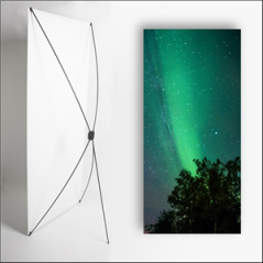 Kakemono scandinavie Aurore B - 180 x 70 cm - Toile M1 avec structure  X- Banner