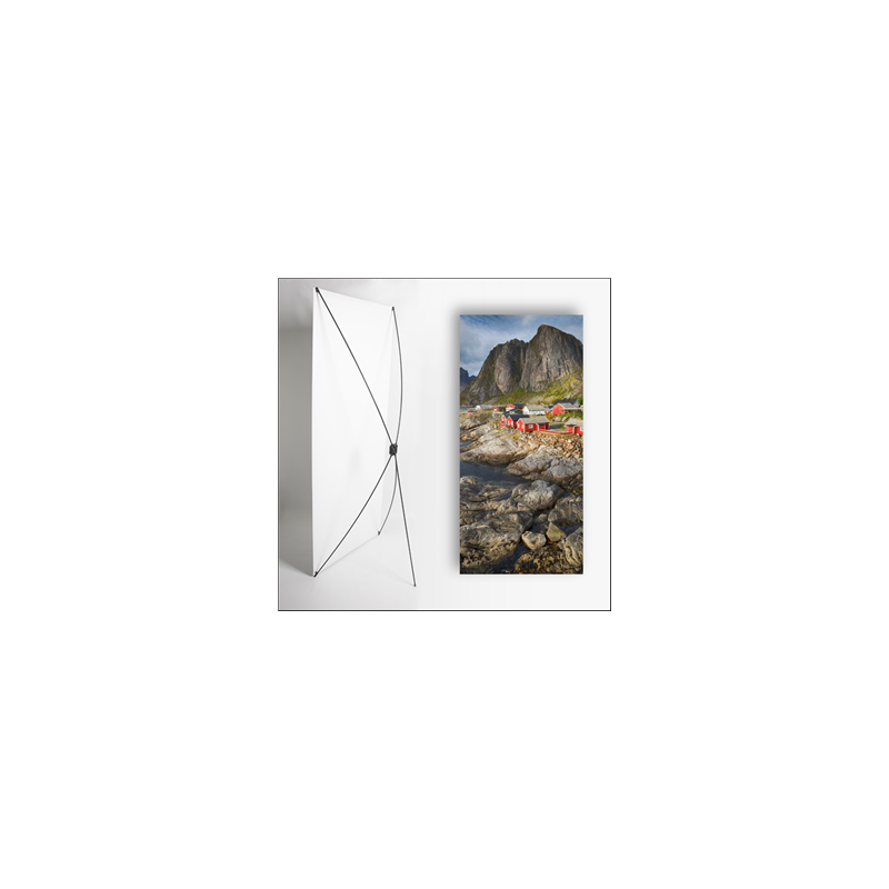 Kakemono scandinavie Village  - 180 x 70 cm - Toile M1 avec structure  X- Banner