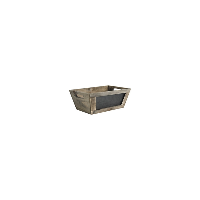 Caisse bois vieilli 28 x 18 x 10 cm tableau noir