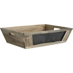 Caisse bois vieilli avec tableau noir 35 x 25 x 9cm